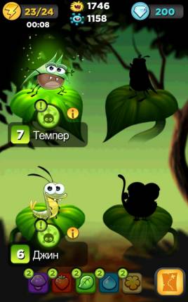 типы жучков для зеленых листьев в Best Fiends
